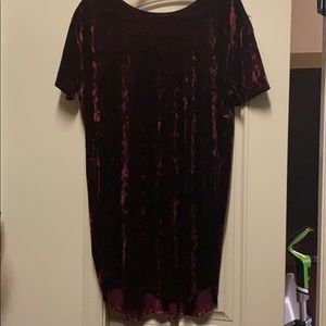 ZSuppy Crushed Red Velvet Dress. Tie Back